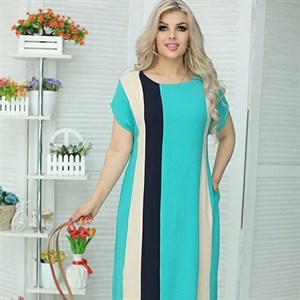 Комбинированное платье Матильда из ткани Мадагаскар