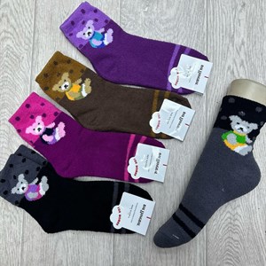 Уютные корейские носки премиум качества с милым принтом мишек