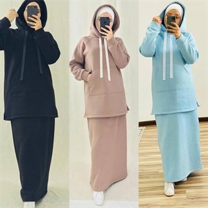       КОСТЮМЫ ДВОЙКИ ХУДИ С ЮБКОЙ Ткань турецкая