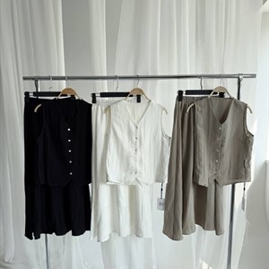 Двойка из льна и хлопка от MONE COLLECTION — женский комплект, 3 базовых оттенка
