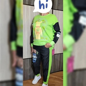 Модель SC6107 Костюм Комбинация двух тканей трикотаж