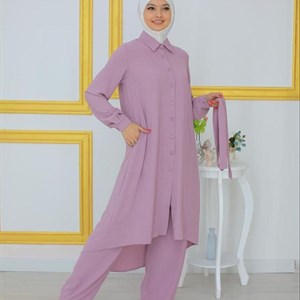 Расцветки удлиненная рубашка с брючками кюлоты ткань