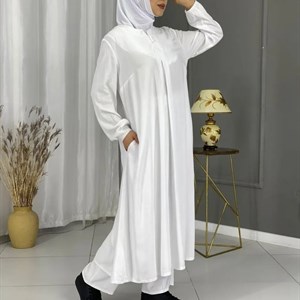 белые платья со штанами для УМРЫ Ткань турецкий Бельмондо