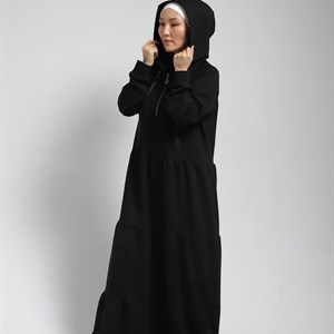 Ярусные платья с капюшоном на груди рабочий замок