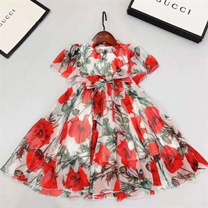 Последние платье Dolce Gabbana Шифон красные розы