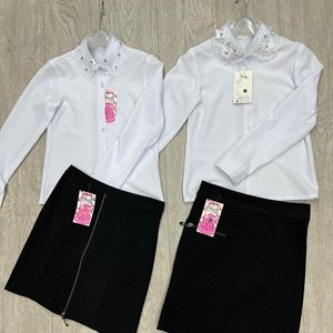 Новинка  ОПТОМ Блузка и юбка для девочек  Размеры