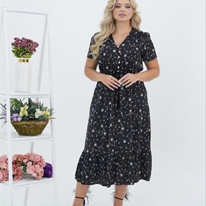 Женственное платье на каждый день Рабочие пуговицы