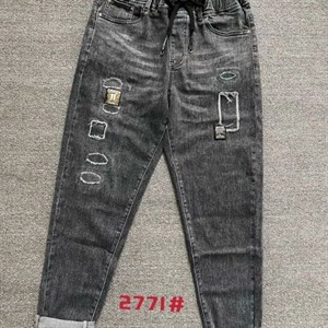 Модель 2771 Осенняя модель Джинс Ткань стрейч Вышивка