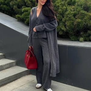 Женский костюм-тройка оптом из Гуанчжоу — кардиган, жилет и брюки