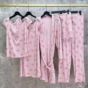 Нежный домашний комплект в милых бантиках - уютная одежда для дома