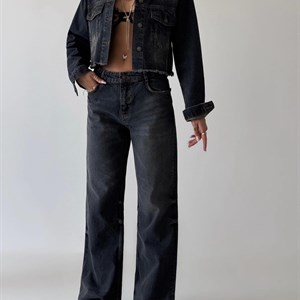 Модный цвет и стиль: Широкая брючина в морской волне