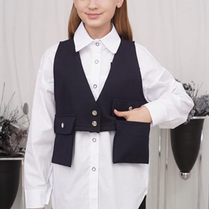 Новинки Стильные Жилетки в школу Ткань дорогой трикотаж