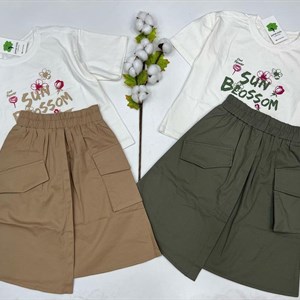 Двойки трендовые Юбки карго с футболкой Состав 95