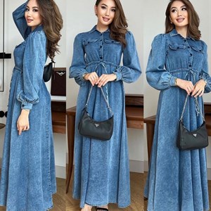 получили красивую джинсовые платья S M L ПРЯМЫЕ ПОСТАВКИ