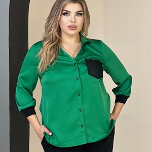  Яркий насыщенный зеленый цвет блузыоптомбишкек одеждаотпроизводителя