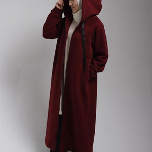 Длинные толстовки с капюшоном и замком Ткань турецкая