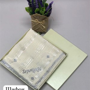 Нарядный шифон платок со стразами Размер 110 110 Производство