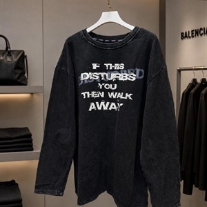 Женский oversize лонгслив варенки с винтажным принтом из Гуанчжоу