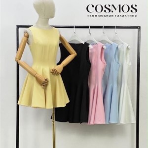 Женское платье в стиле ZARA с А-силуэтом и объёмной юбкой — COSMOS Collection