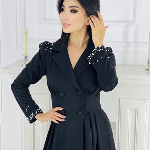 Новинки Платья с пуговицами Длина миди Ткань микровельвет