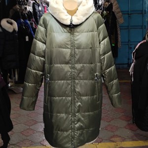 Двухсторонняя курточка с эко мехом       Размеры с