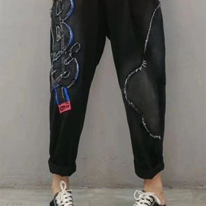 Модель 3565 Штанишки из вареного трикотажа с Дж аппликацией