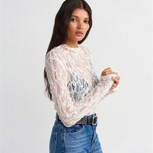   Трендовые узорчатые и сетчатые кофточки и лонгсливы