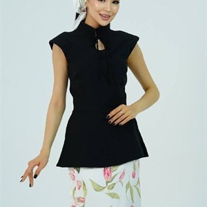 Нежный комплект для девочки: блузка + юбка + косынка — костюмная ткань и шелк