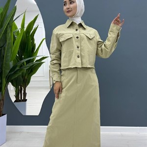 Женский джинсовый костюм 6020 «Двойка юбочная» из Гуанчжоу — весна-осень