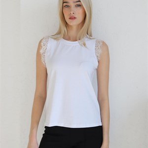  Базовые майки с кружевом Арт 19215  Размеры 42 48