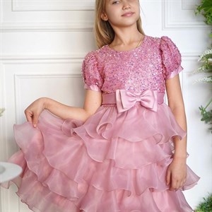 Новинки Струящиеся платье Лиф расшит пайетками   Посадка