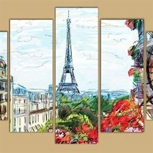 Модульная картина из пяти частей Размер 80 на 140