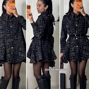 Качественная рубашка туника в клетку | Модная одежда из Гуанчжоу