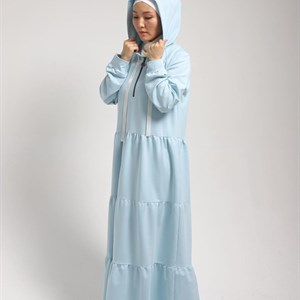 Ярусные платья с капюшоном на груди рабочий замок