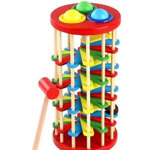 Деревянная игрушка Стучалка с шариками на лестнице