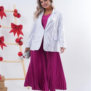 Пиджак из пайетки Роскошный пиджак с накладными карманами