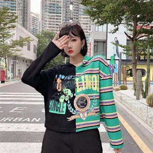 Модель SC6101 Комбинированный свитшот с капюшоном