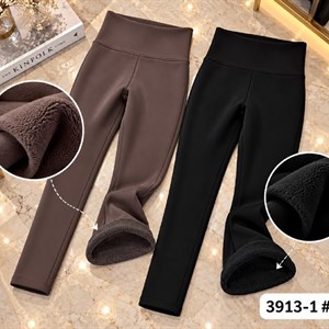 Женские леггинсы с начесом Plus Size 2XL–4XL — черные и коричневые