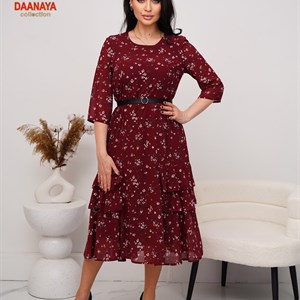 Стильное шифоновое платье с х/б подкладкой - DAANAYA Collection