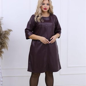 Стильное практичное платье футляр из эко кожи на