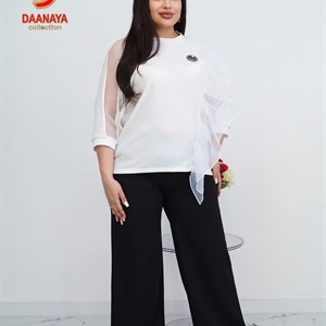 Трендовая блузка В комплекте съемная брошь Хит продаж