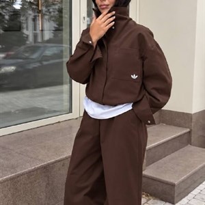 Женский спортивный костюм-двойка оптом — куртка и свободные брюки