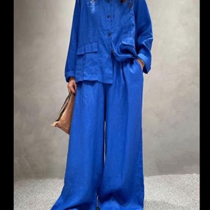  Костюм  Ткань Лен  Размер единый 42 50  Цвета в