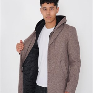 Полупальто мужское с капюшоном Осень Зима Весна Качество