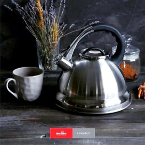 Объемный Чайник Granhel из стали 18 10 для кипячения