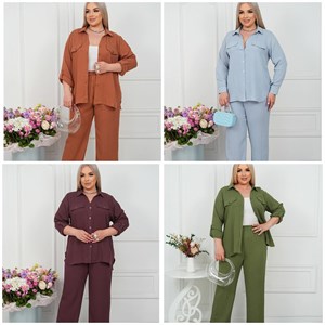 Качественная женская одежда: Двойка из новой ткани Лен Американский | Lady Shik KG