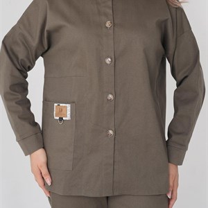 Двойка рубашка брюки Брюки на высокой посадке Сидит