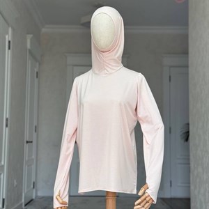 Лонгслив с пришитой балаклавой для кормящих мам