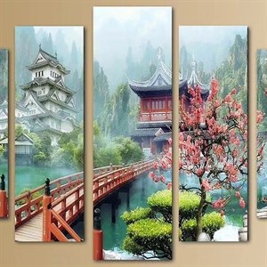 Модульная картина из пяти частей Размер 80 на 140